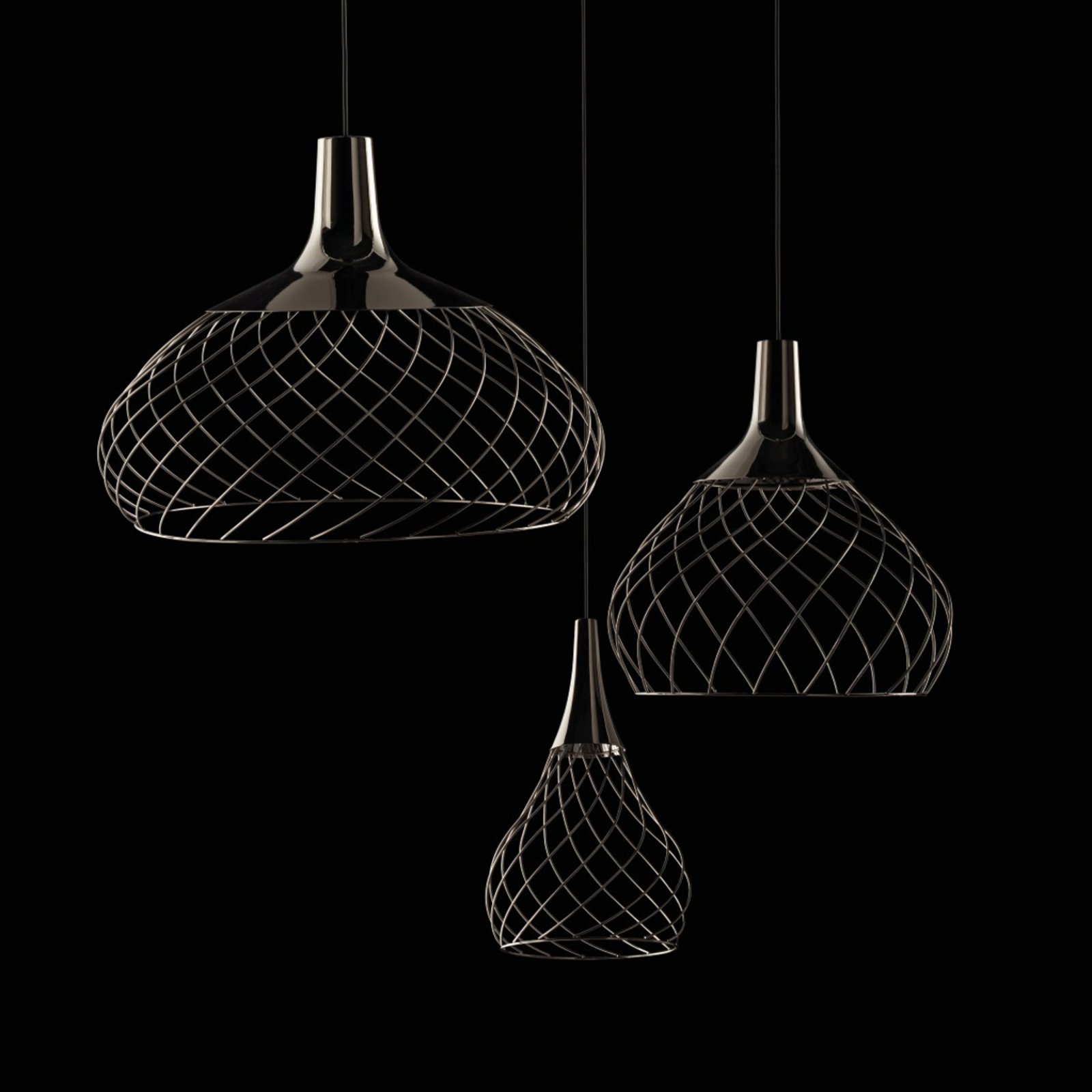 Lampada LED a sospensione Mongolfier P3, nera - Stilnovo Lampada LED a sospensione Mongolfier P3, nera - Stilnovo