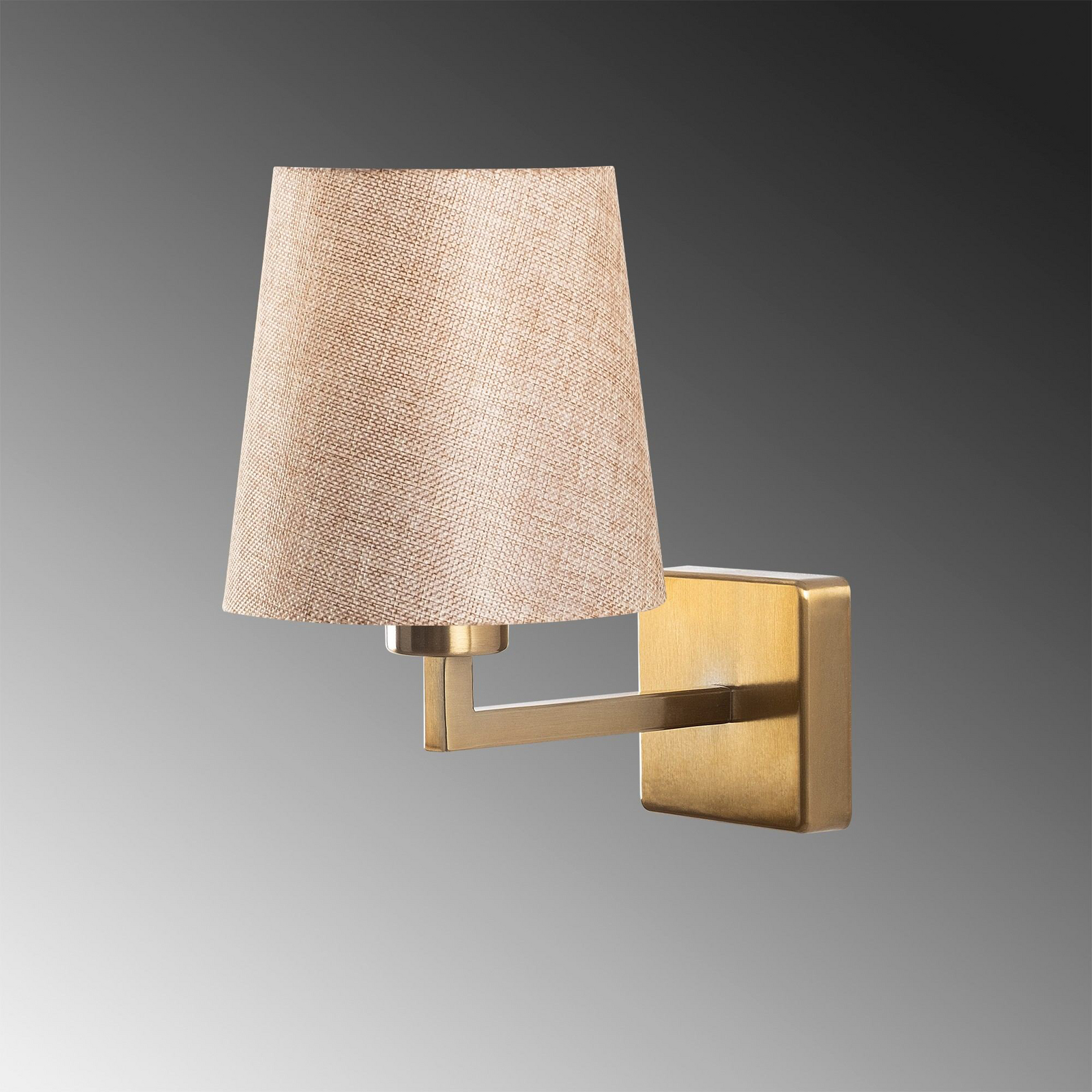 Wandleuchte Profil, gold/creme, Metall/Stoff, Höhe 30 cm