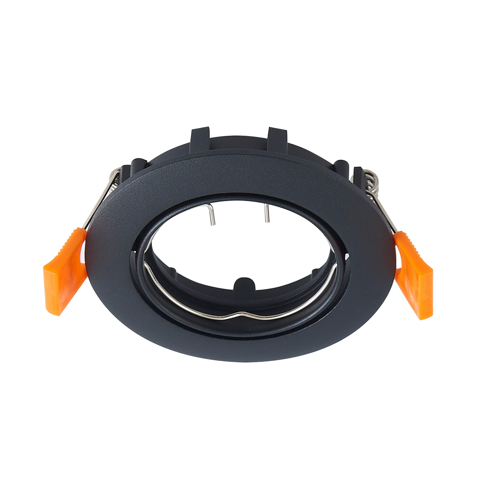 PRIOS beépíthető mennyezeti lámpa Fibur, fekete, cink, Ø 8,2 cm, 3 db