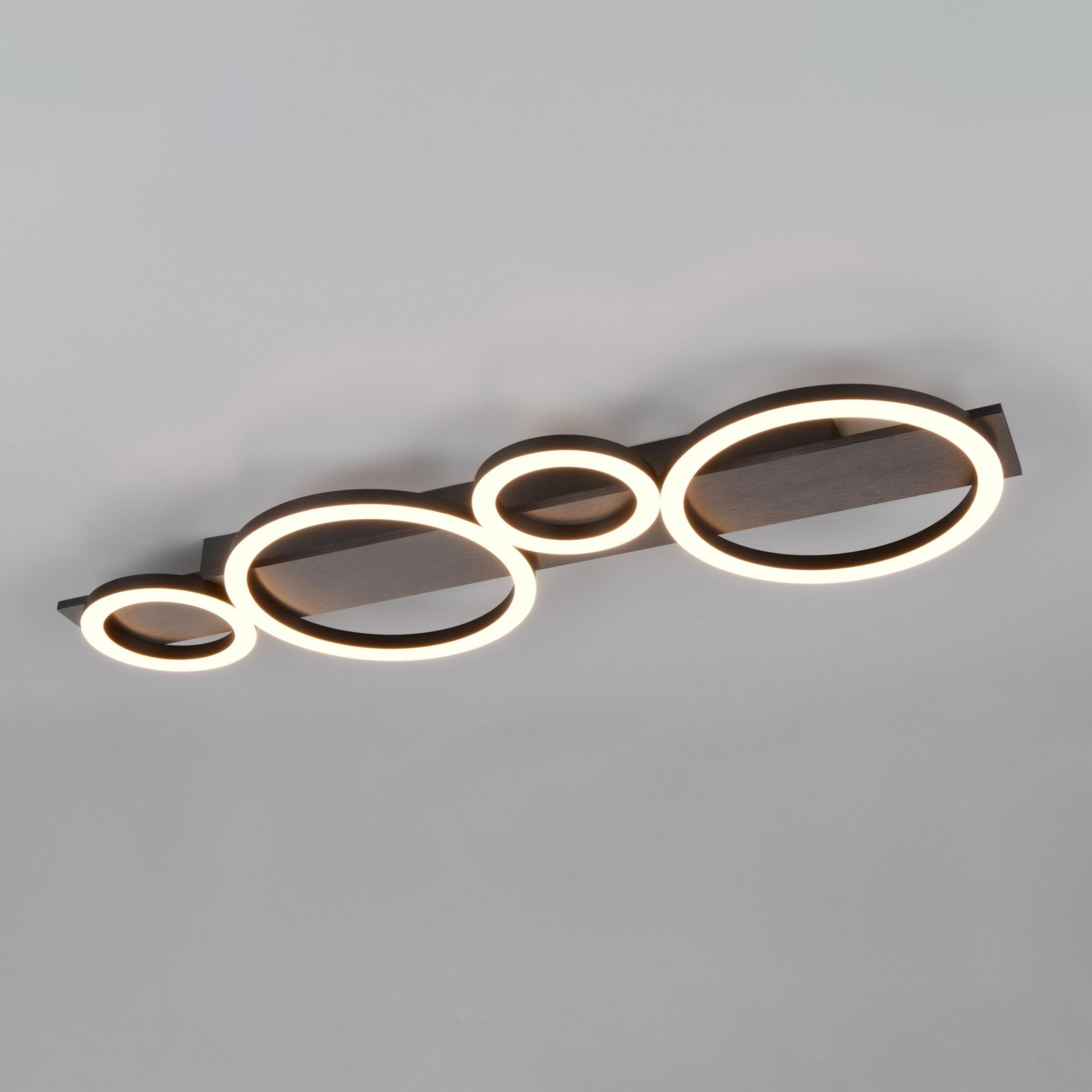 Lumos LED ceiling light, aluminium, 3,000 K, metal, length 72 cm