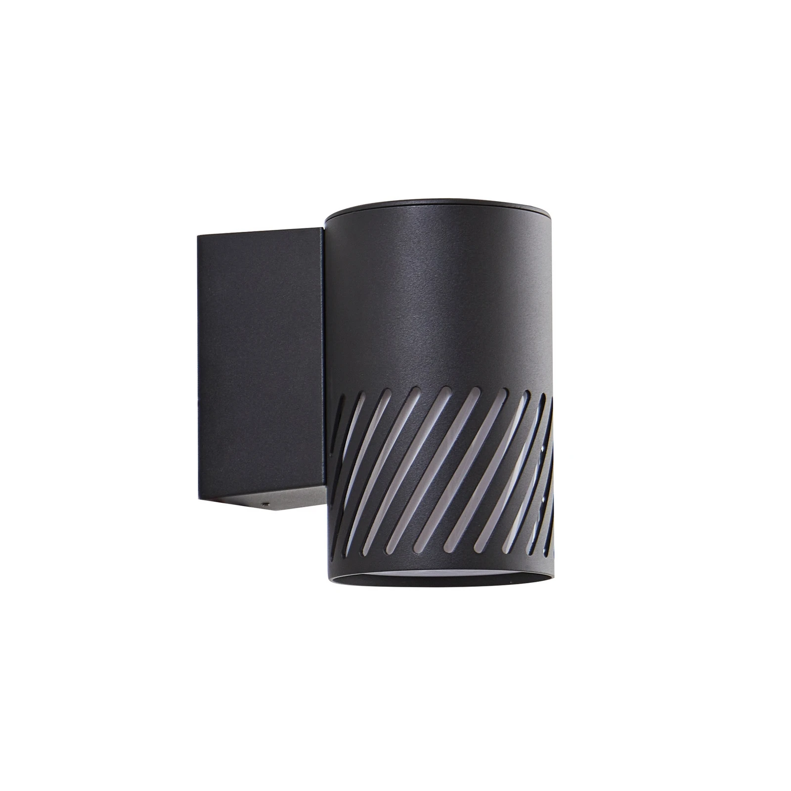 Lindby aplique de exterior Lurinda, 1 luz, negro, aluminio, Ø10cm
