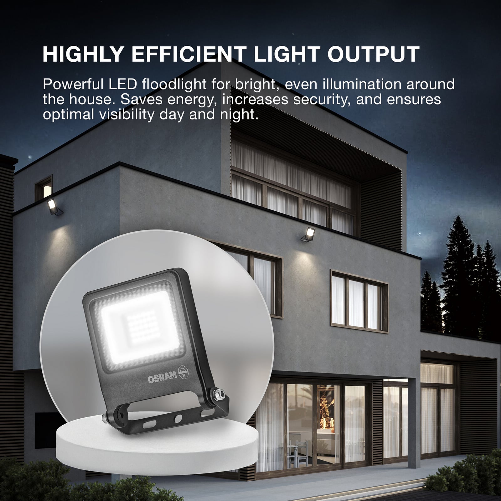 OSRAM LED kültéri spotlámpa ENDURA FLOOD, fehér 30 W 3000 K IP65