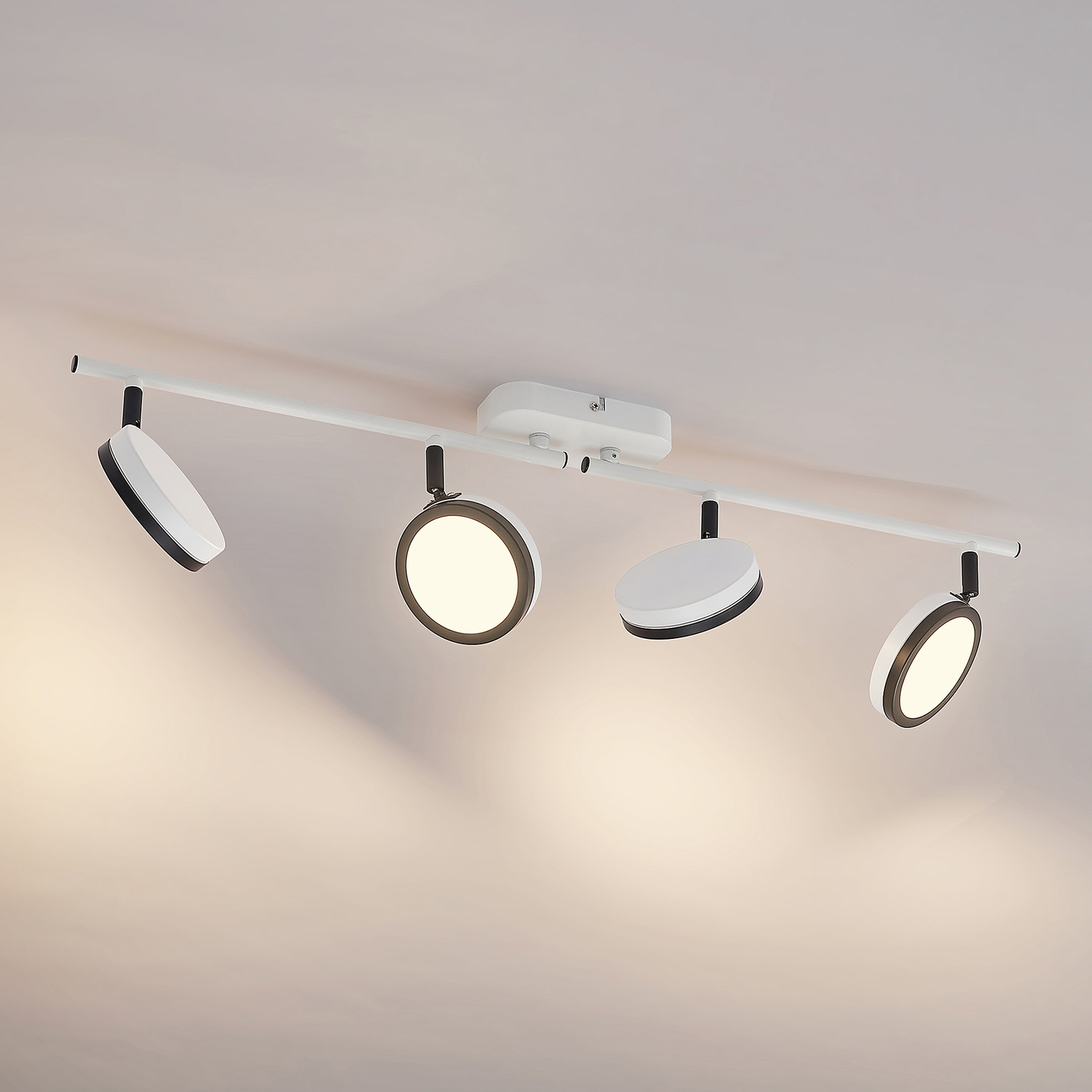 Lindby Vesim LED spot, wit, 4-lamps