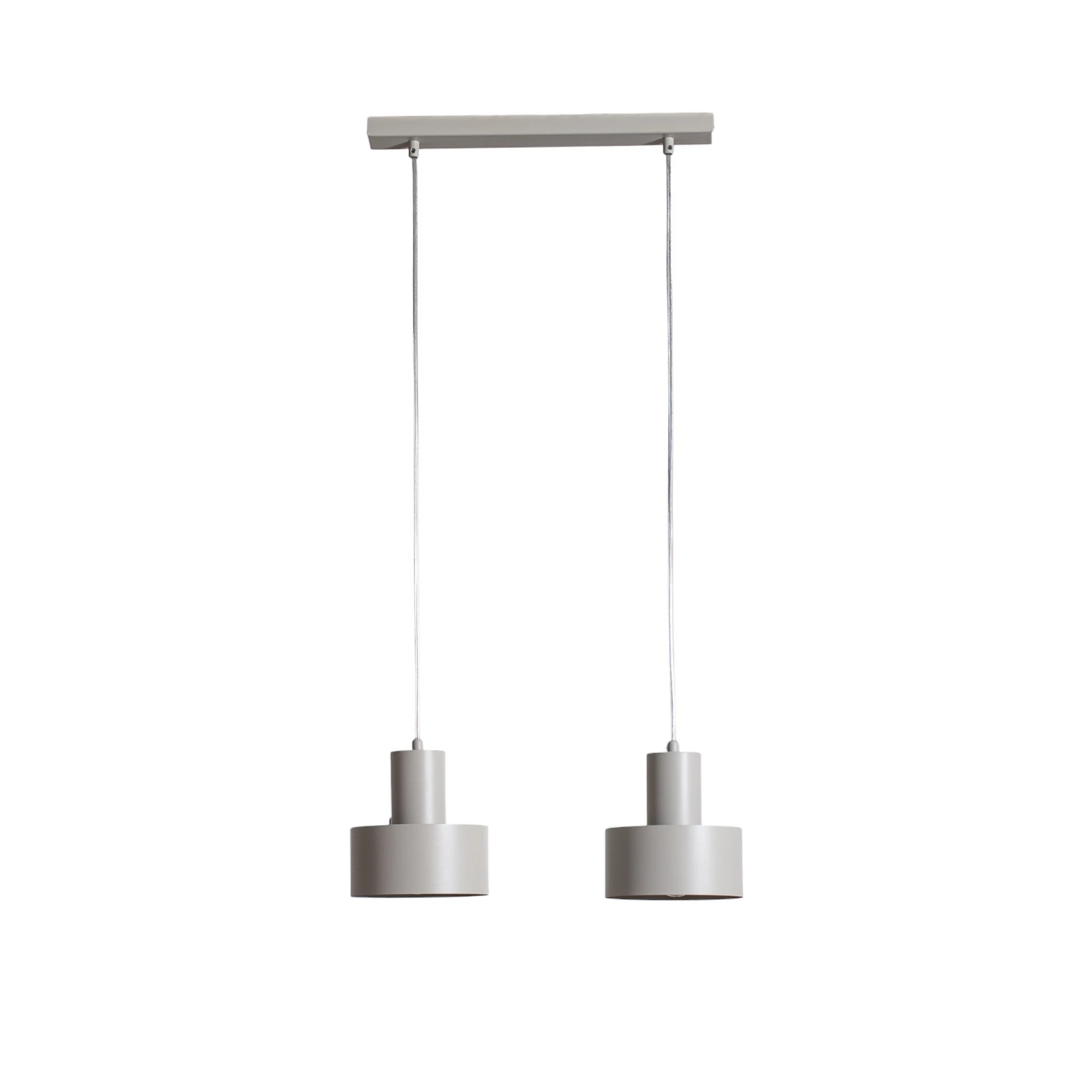 Suspension Rif 2, taupe à 2 lampes, linéaire, acier