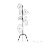 Foscarini Orbital floor lamp, glass elements white