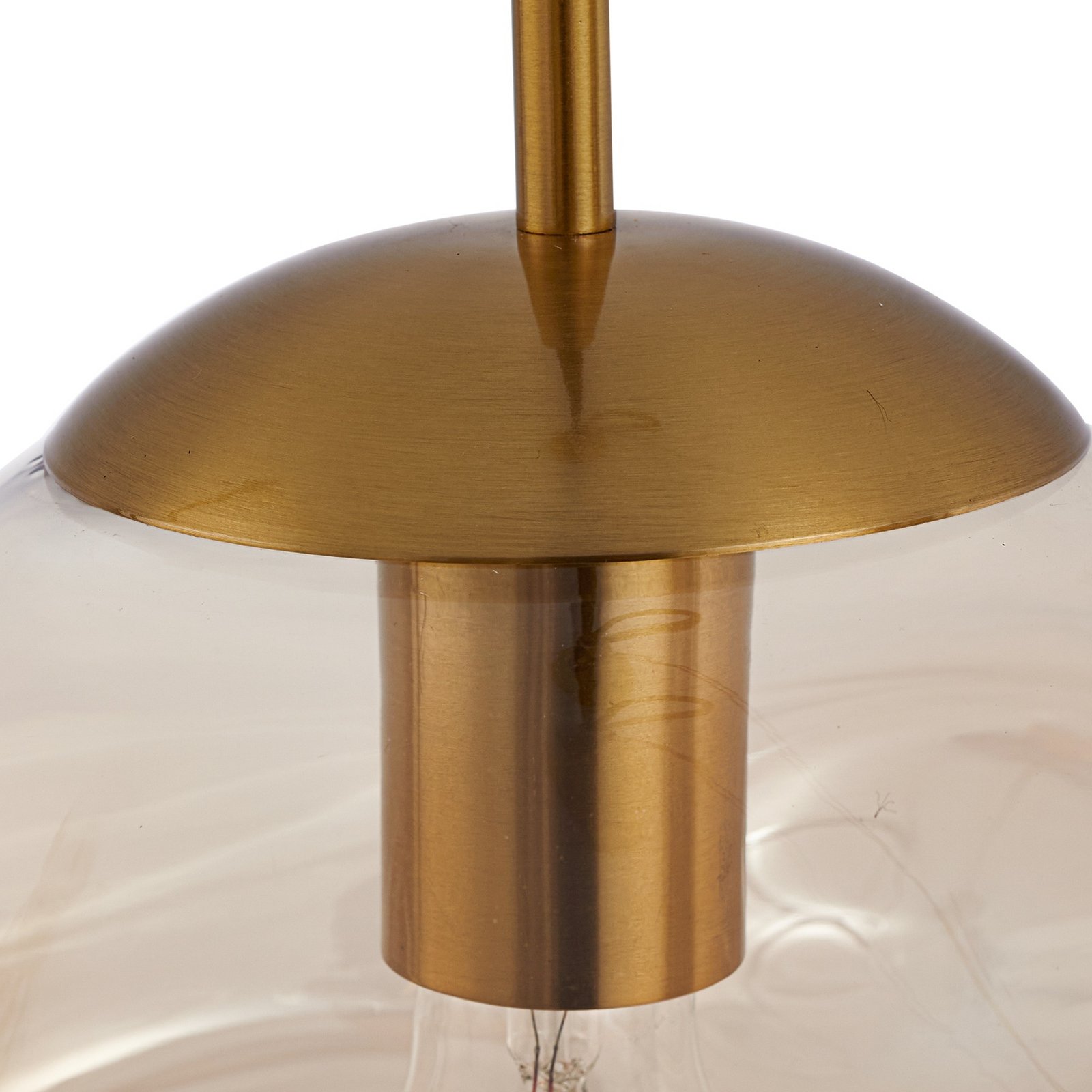 Lindby Hängeleuchte Lelia, amber, Glas, Ø 35 cm