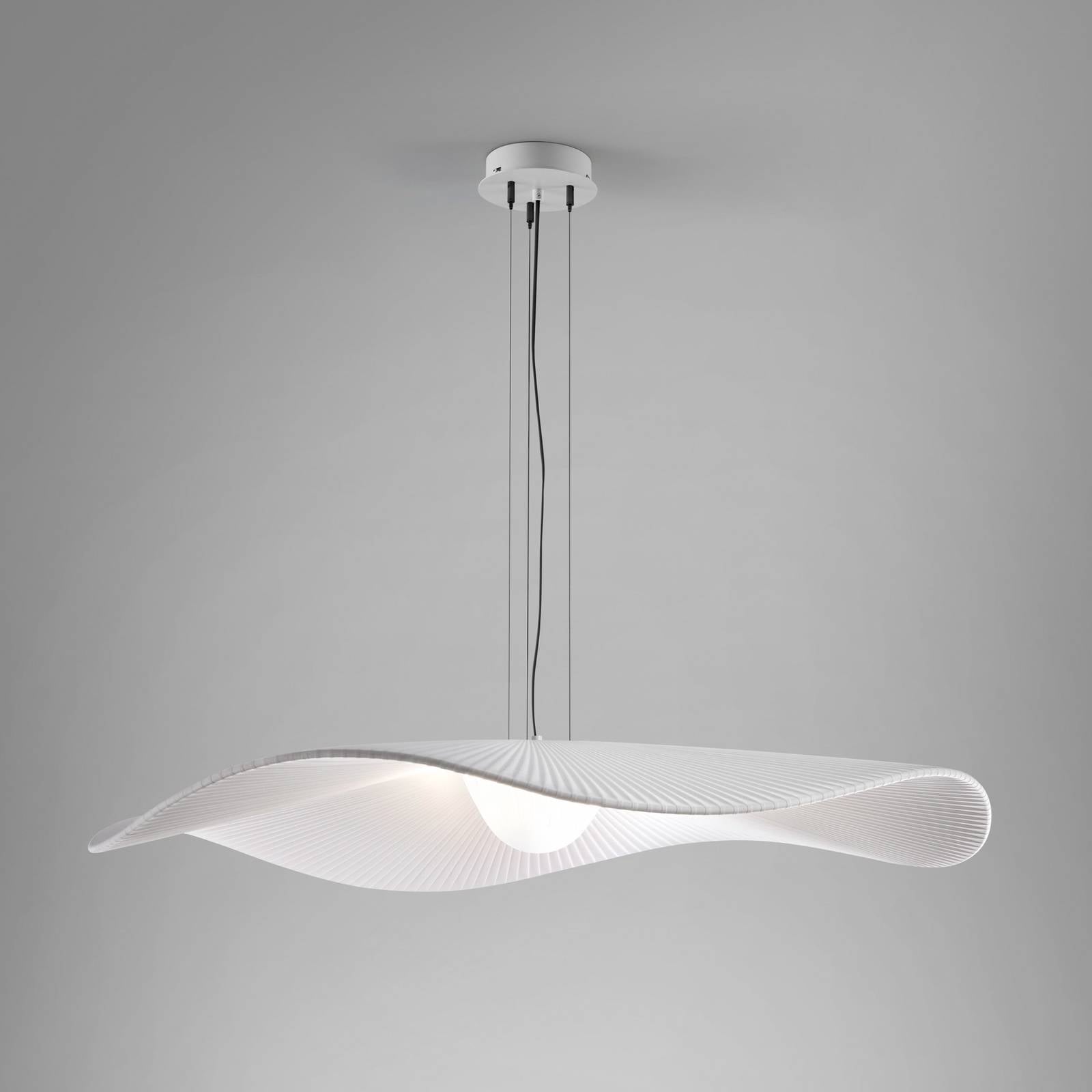 Bover LED hanglamp Mediterrània, wit, Ø 105 cm, dimbaar