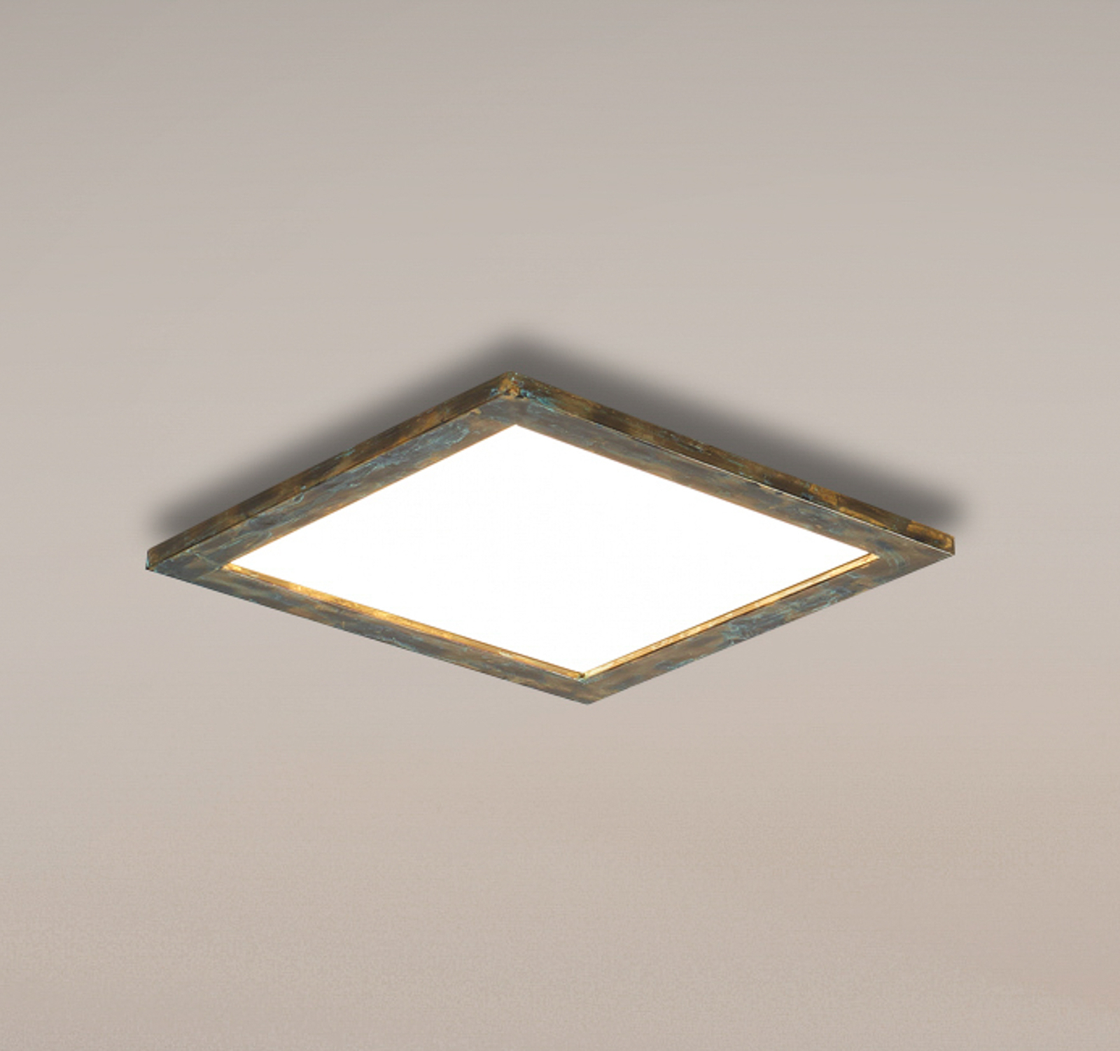Painel LED Quitani Aurinor, pátina dourada, 45 cm