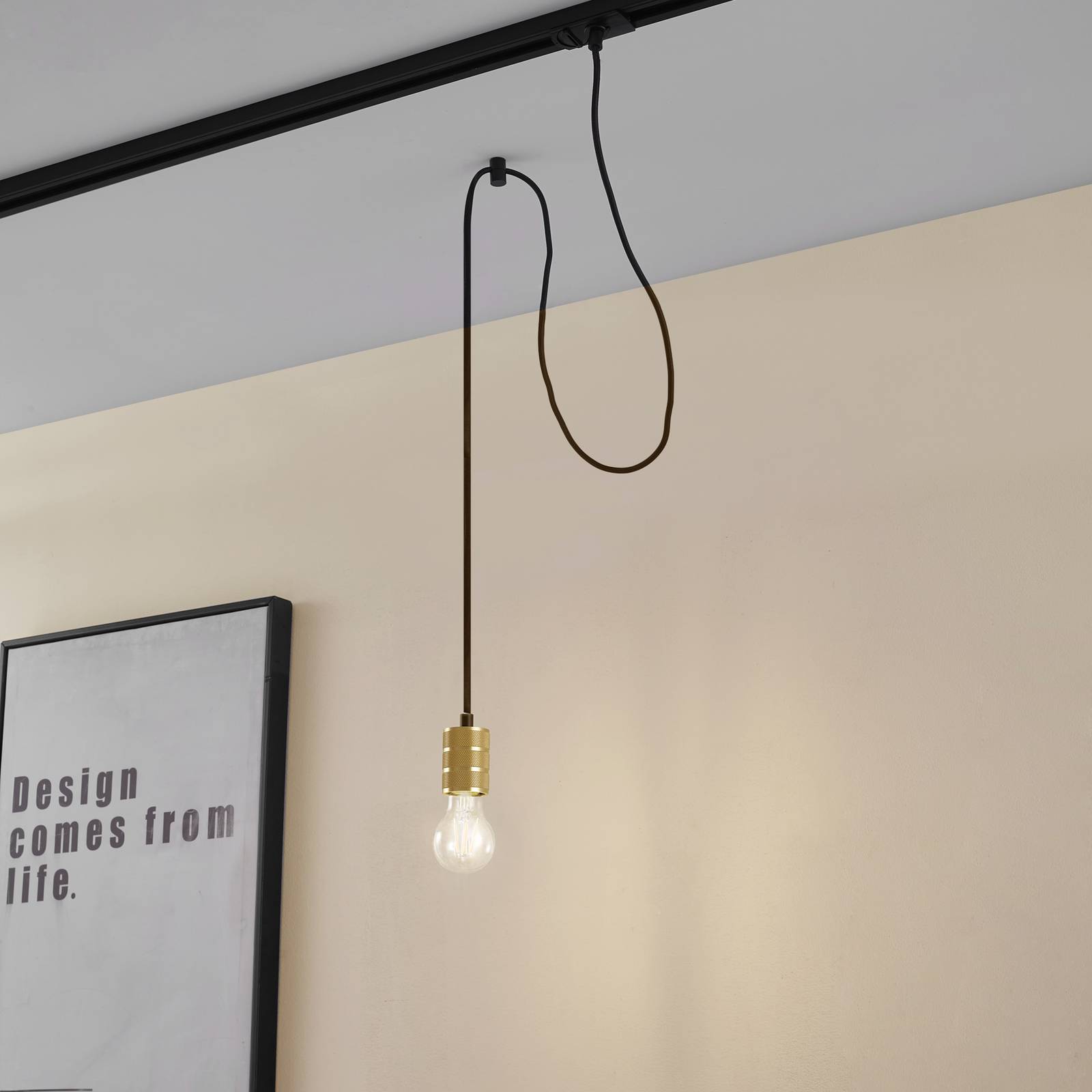 Lampa wisząca Lindby Linaro, Ø 4,6 cm, złota, 1-fazowa, E27
