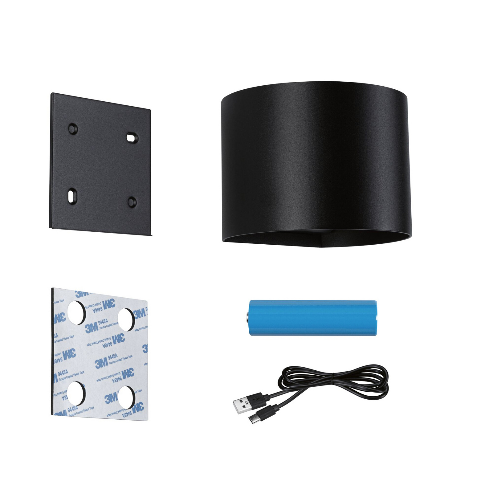 Paulmann Akku-Außenwandlampe Nyora schwarz 14 cm Sensor IP44 Paulmann Akku-Außenwandlampe Nyora schwarz 14 cm Sensor IP44