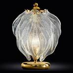 Szklana lampa stołowa Foglie ze szkła Murano