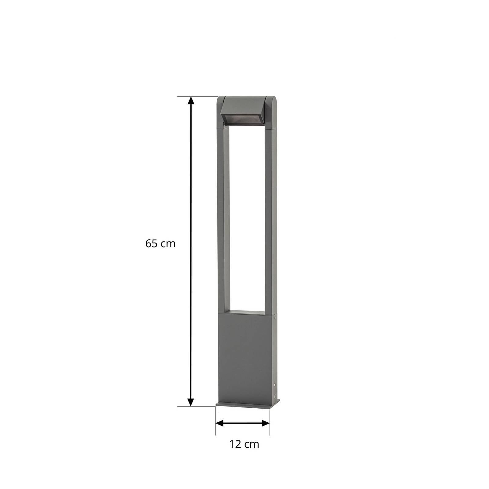 Lindby słupek oświetleniowy LED Meloni, antracyt, 65 cm, IP65 obrotowa
