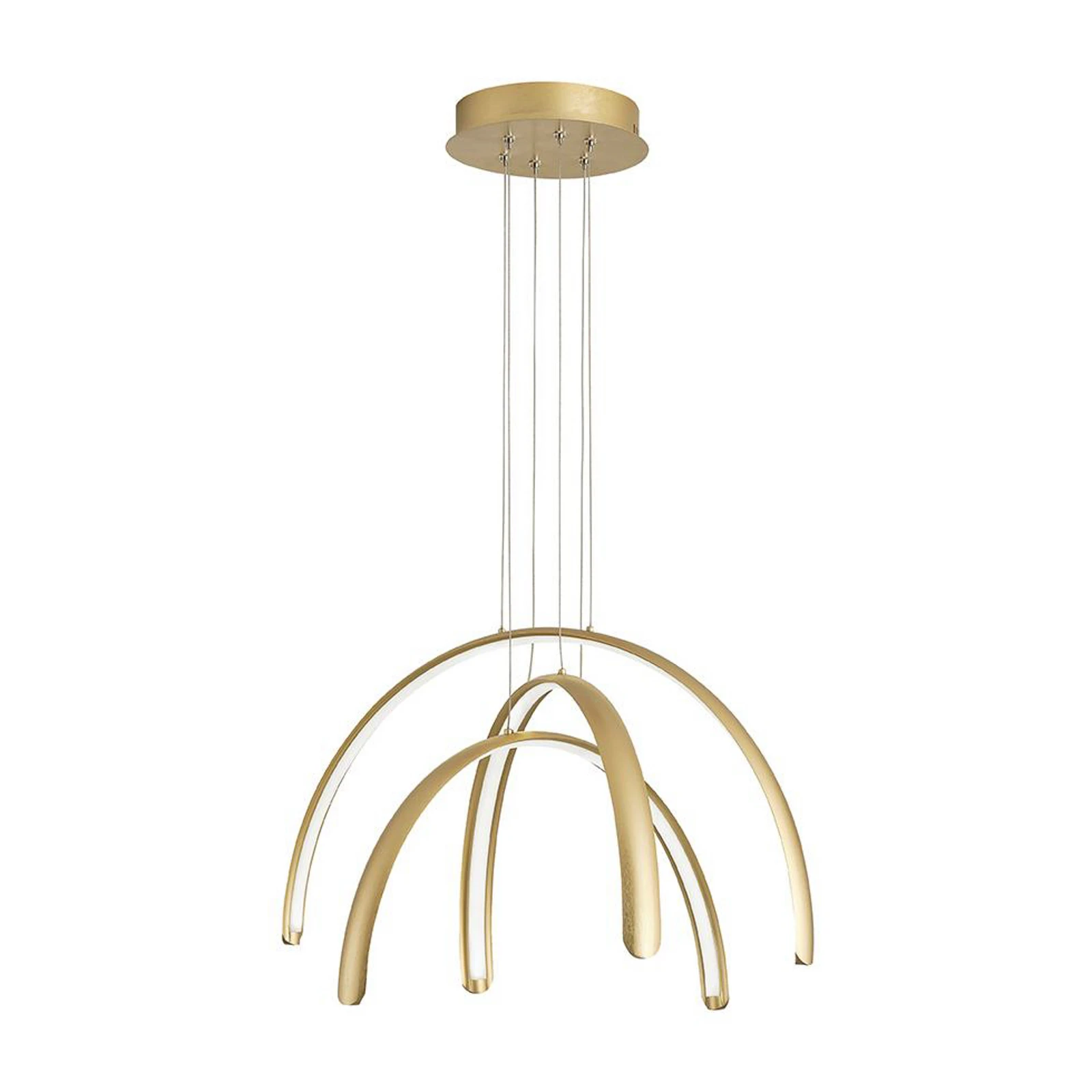 Závěsné světlo LED Megan, délka 60 cm, zlatá barva, 3 sv.