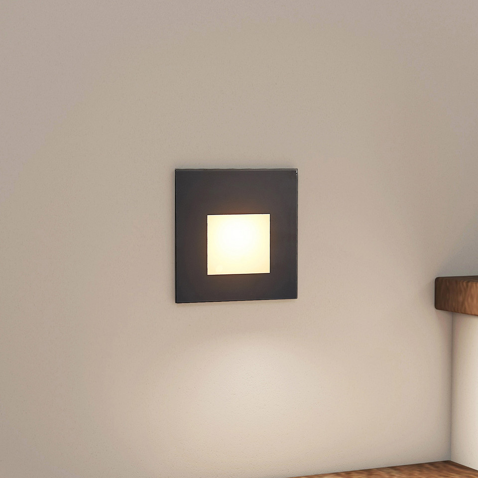 Arcchio Vexi Square LED Inbyggdsvägglampa CCT, svart från Arcchio