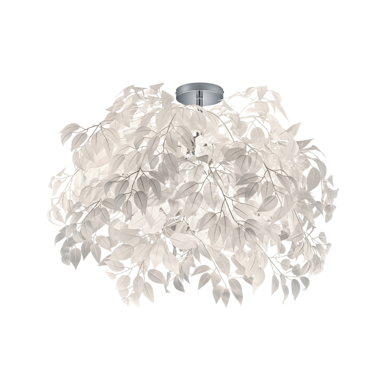 Leavy stropna svjetiljka, krom/bijela, Ø 70 cm, plastika