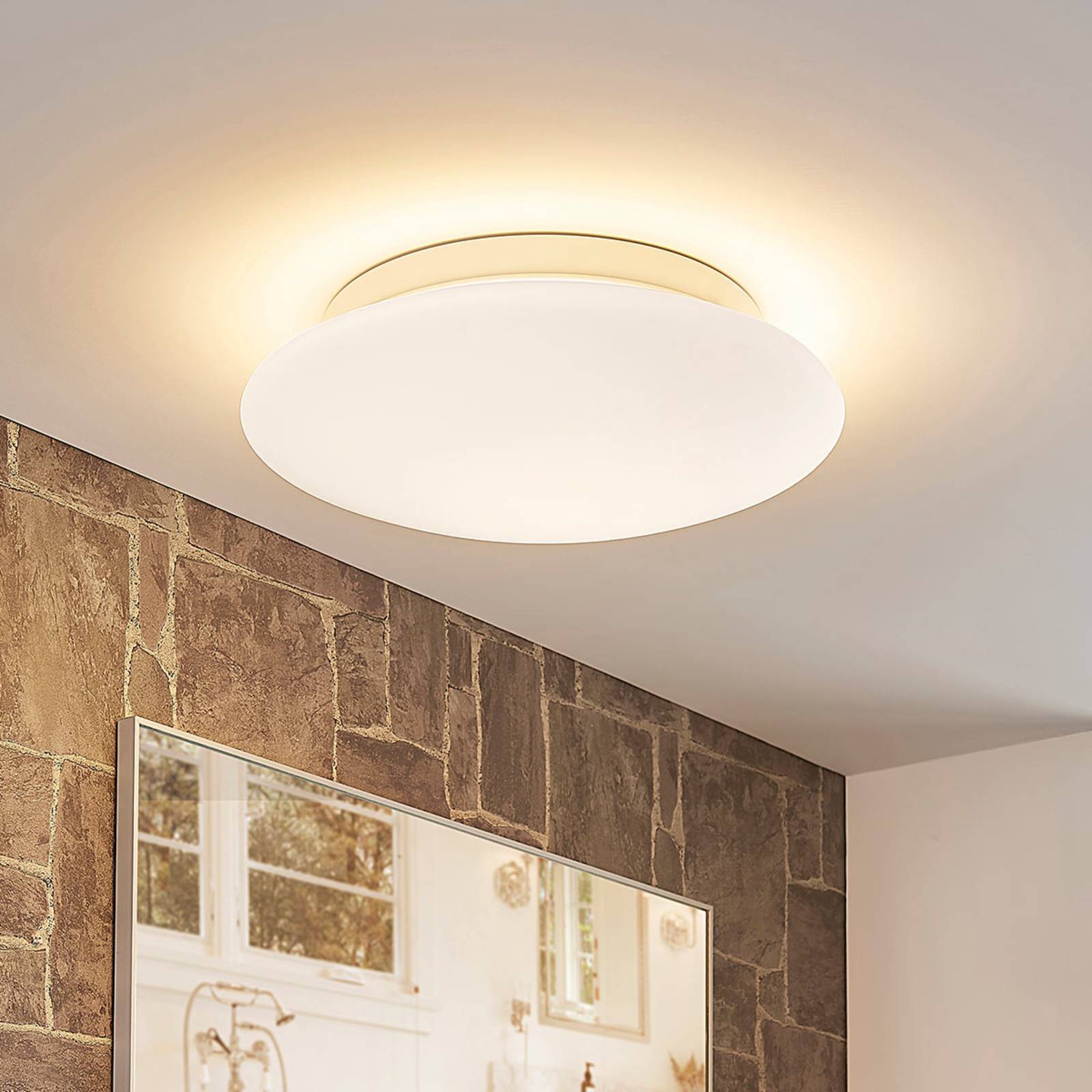 Toan – biała, szklana lampa sufitowa LED, IP44