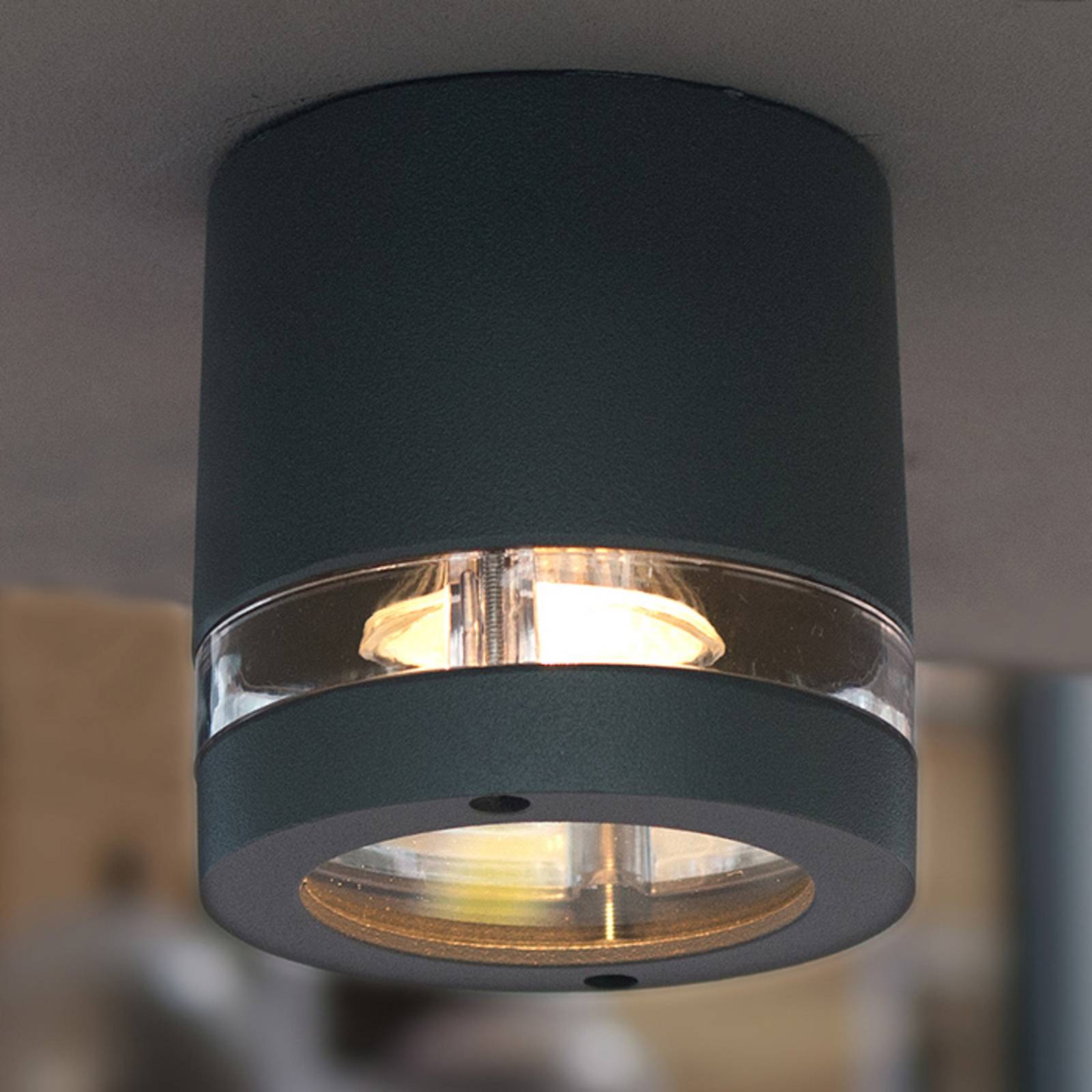 Photos - Chandelier / Lamp Lutec Outdoor ceiling light Focus anthracite 