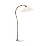 Lampe sur pied Esset, marron/blanc, bois, hauteur 150 cm