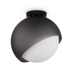 Φωτιστικό οροφής IDEAL LUX Bloom, Ø 30 cm, μαύρο, μέταλλο/γυαλί