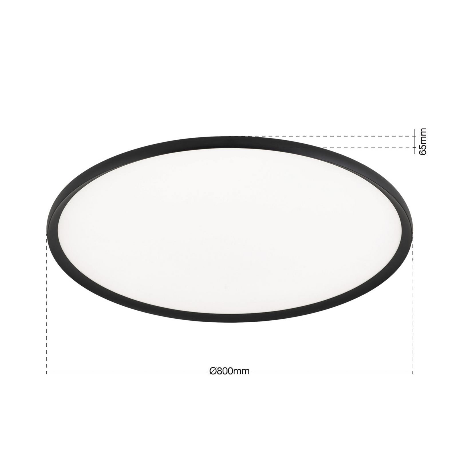 LED ceiling lamp Kant, Ø 80 cm black, CCT metal/plastic