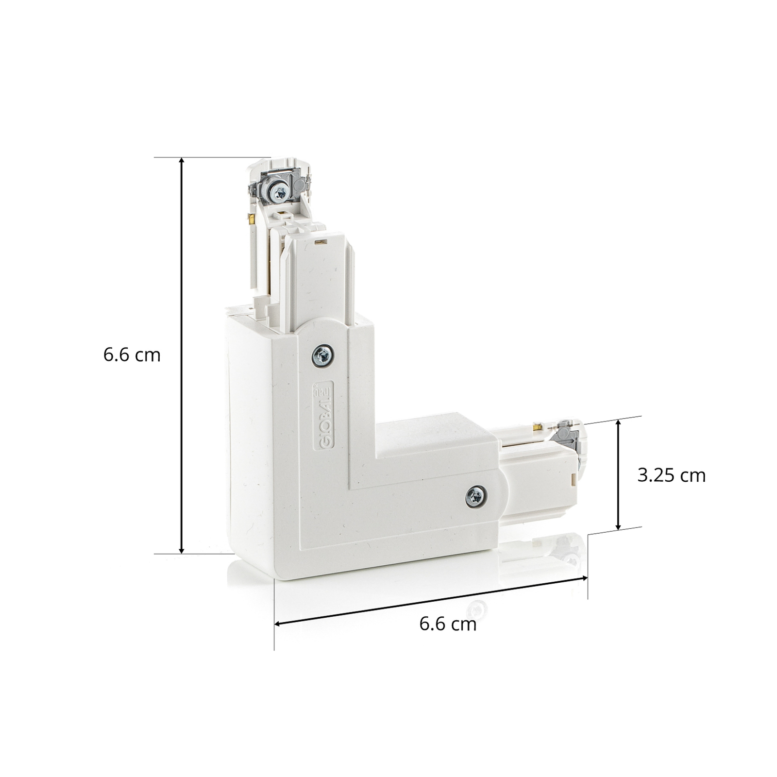 Conector de canto Noa, condutor de proteção no interior, branco