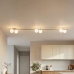 Deckenleuchte Imelo, creme, 6-flammig, Glas, Länge 200 cm