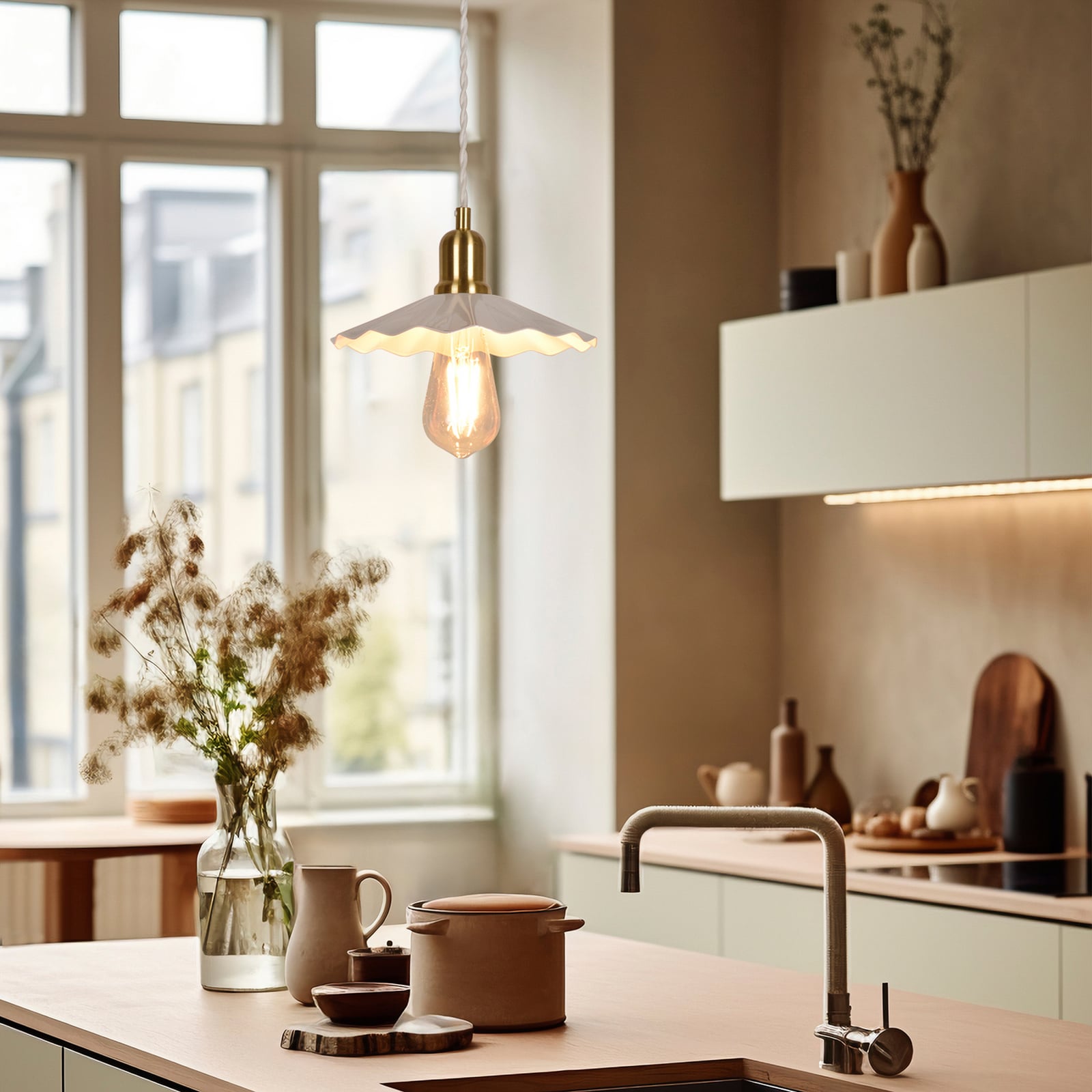 Lampa za vješanje Suzette, bijela, Ø 22 cm - Corep SAS