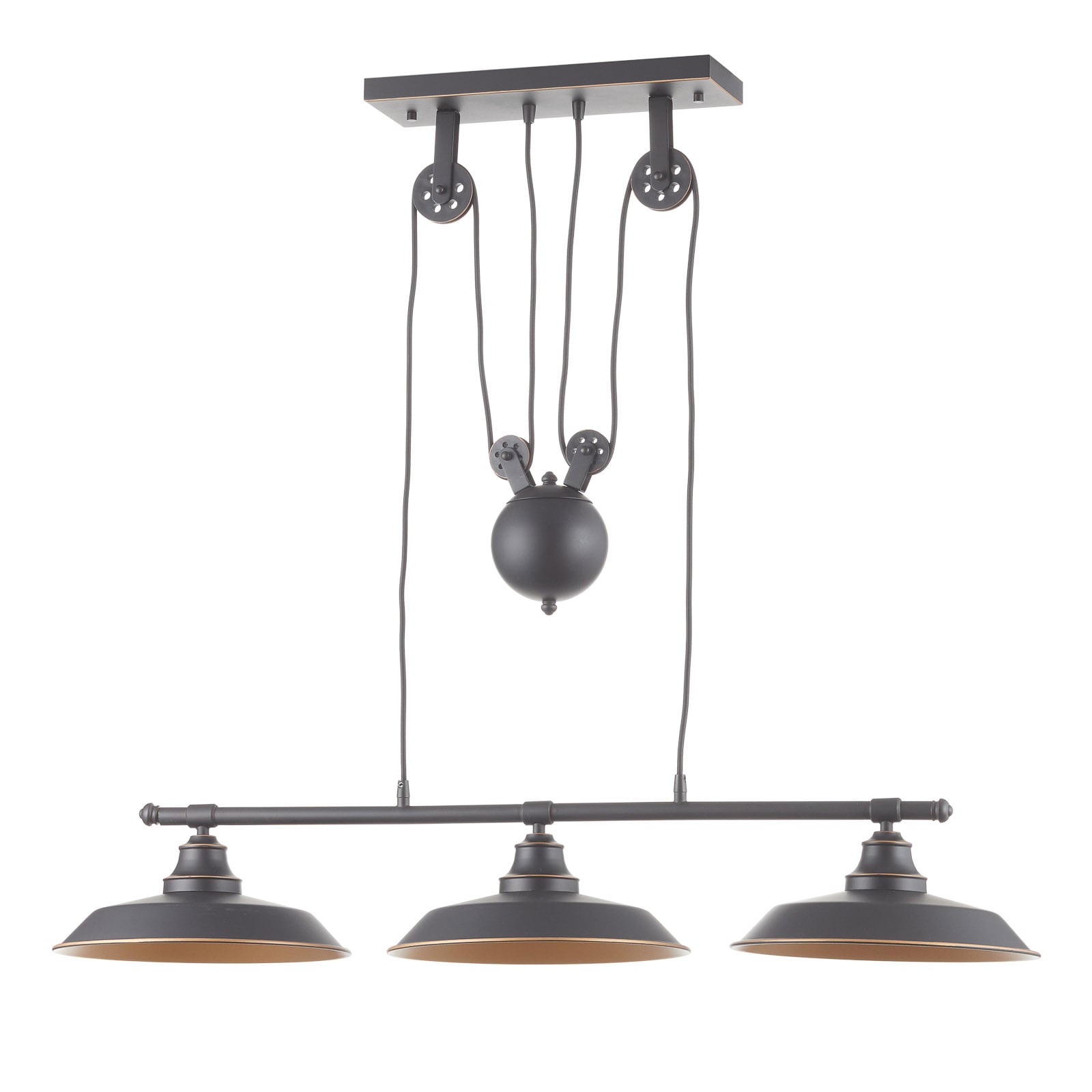 Suspension Iron Hill, noire, à 3 lampes, E27 - Westinghouse Suspension Iron Hill, noire, à 3 lampes, E27 - Westinghouse