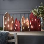 Lampada LED deco View di legno, rosso