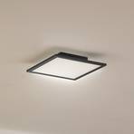 Lindby Painel LED Enhife, preto, 29,5 x 29,5 cm, alumínio