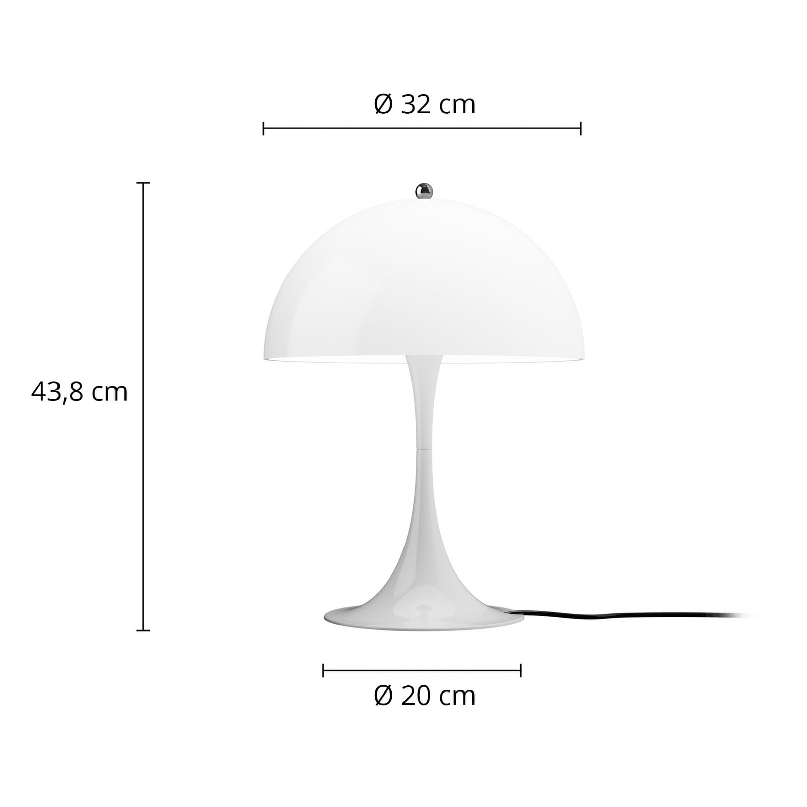 Panthella 320 asztali lámpa, bézs, Ø 32 cm, E14 - Louis Poulsen