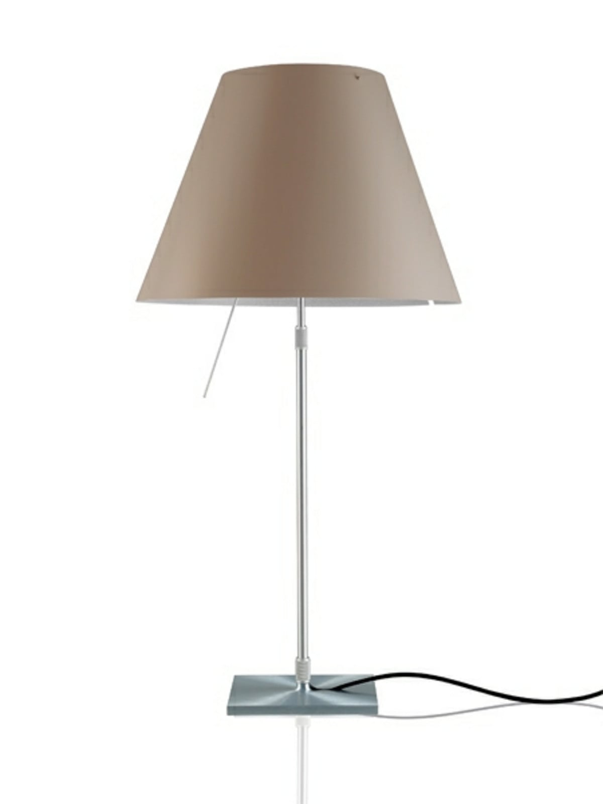 Costanza Tischleuchte Alu/Shaded Stone Luceplan - Wohnzimmer - Aluminium