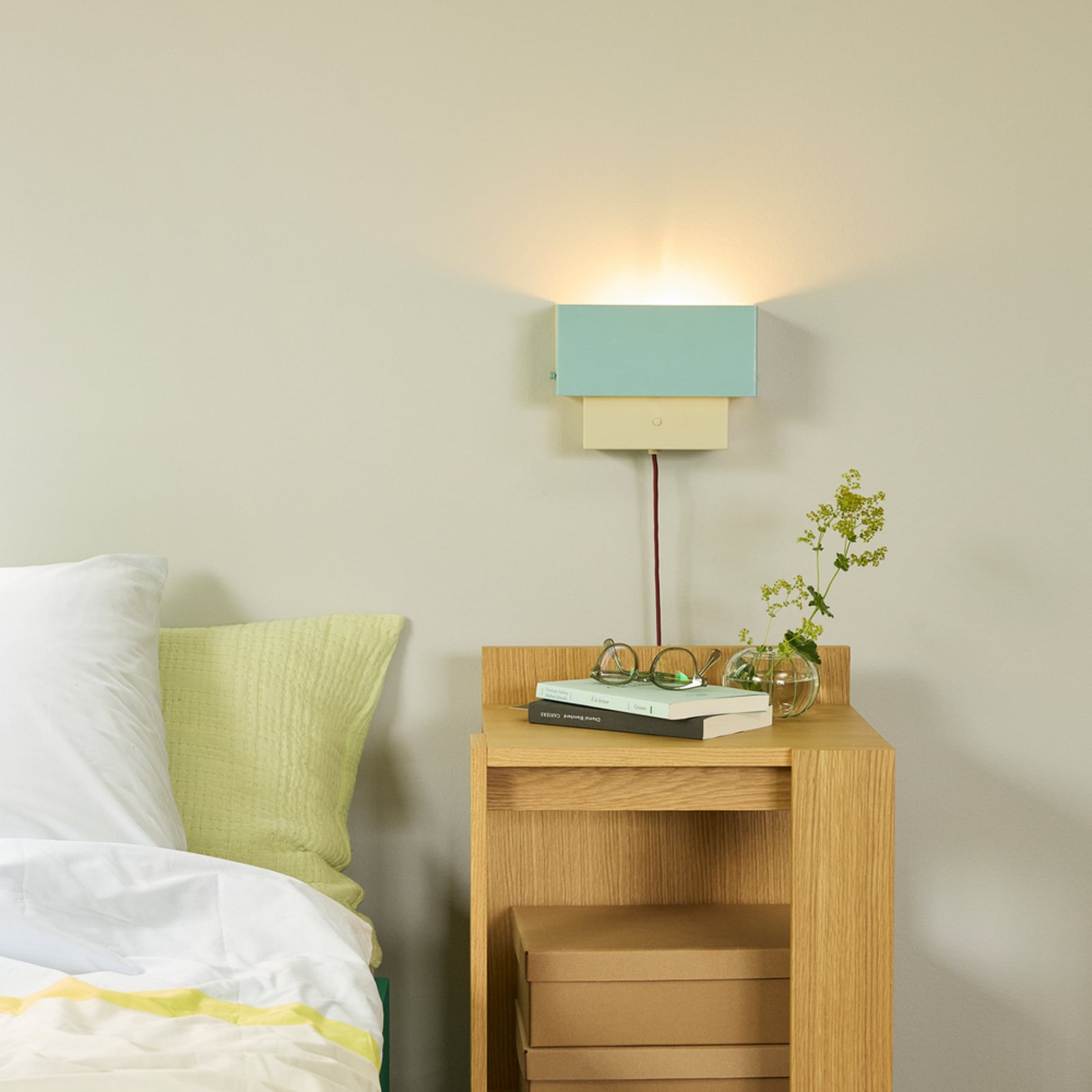 ART vägglampa blå/sand, bredd 22 cm – Hübsch