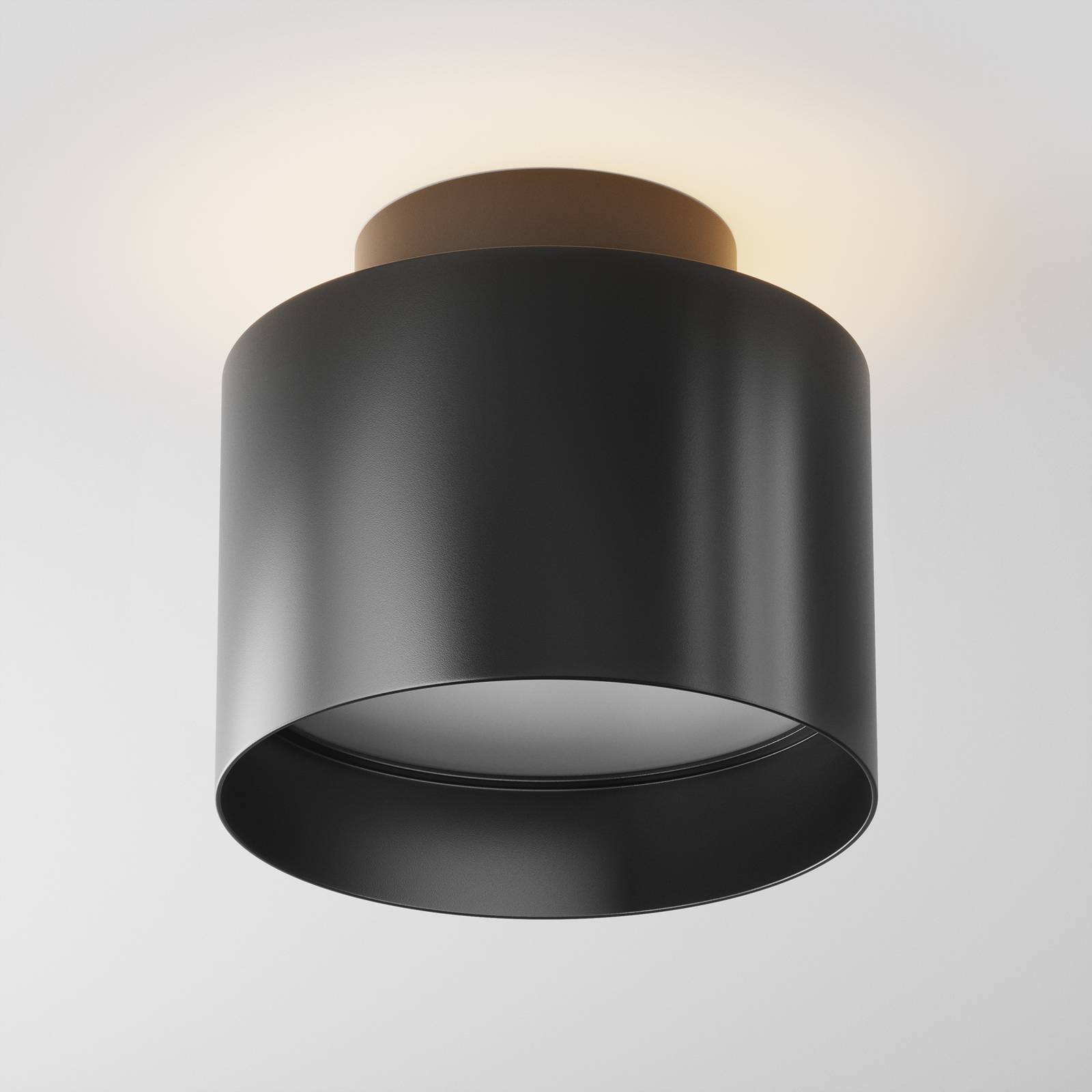 Maytoni lampa sufitowa LED Planet, czarna, Ø 10 cm, aluminium 3000 K