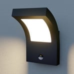 Arcchio, applique d'extérieur LED Advik, anthracite, IP54, capteur