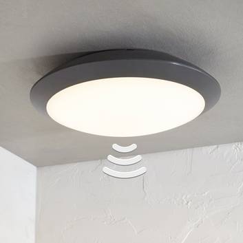 Udendørs loftlampe Naira med LED, grå, med sensor