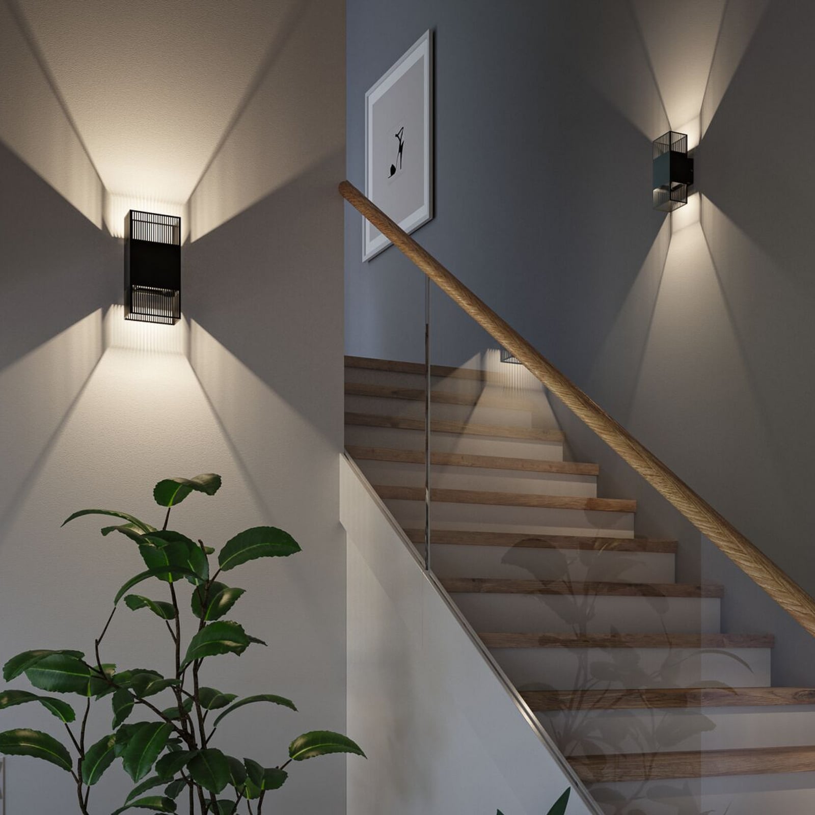 Paulmann LED-væglampe Tharin, 25 cm, sort, op/ned, IP44