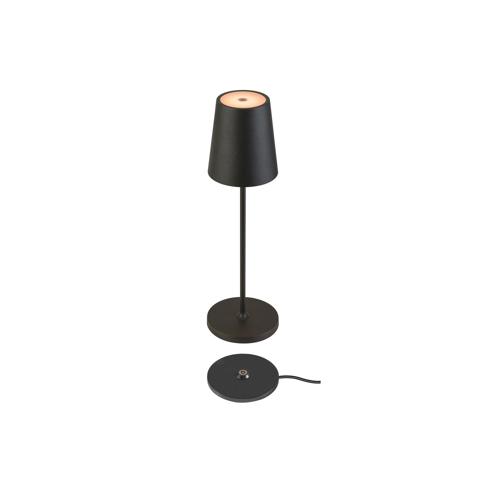 SLV LED baterijska svjetiljka Vinolina Two, crna, aluminij, Ø 11 cm, IP65