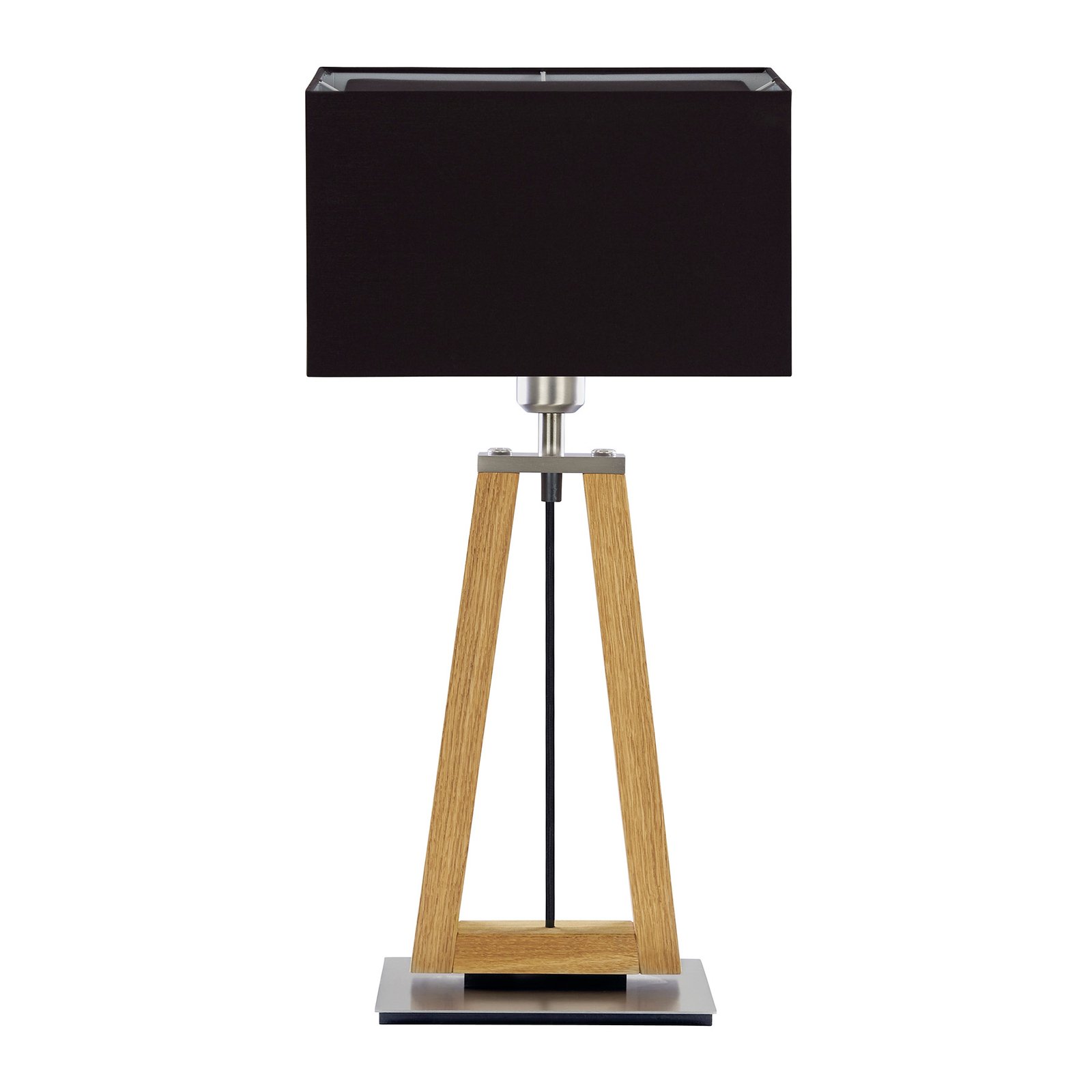 HerzBlut Bi Bob table wooden base fabric lampshade