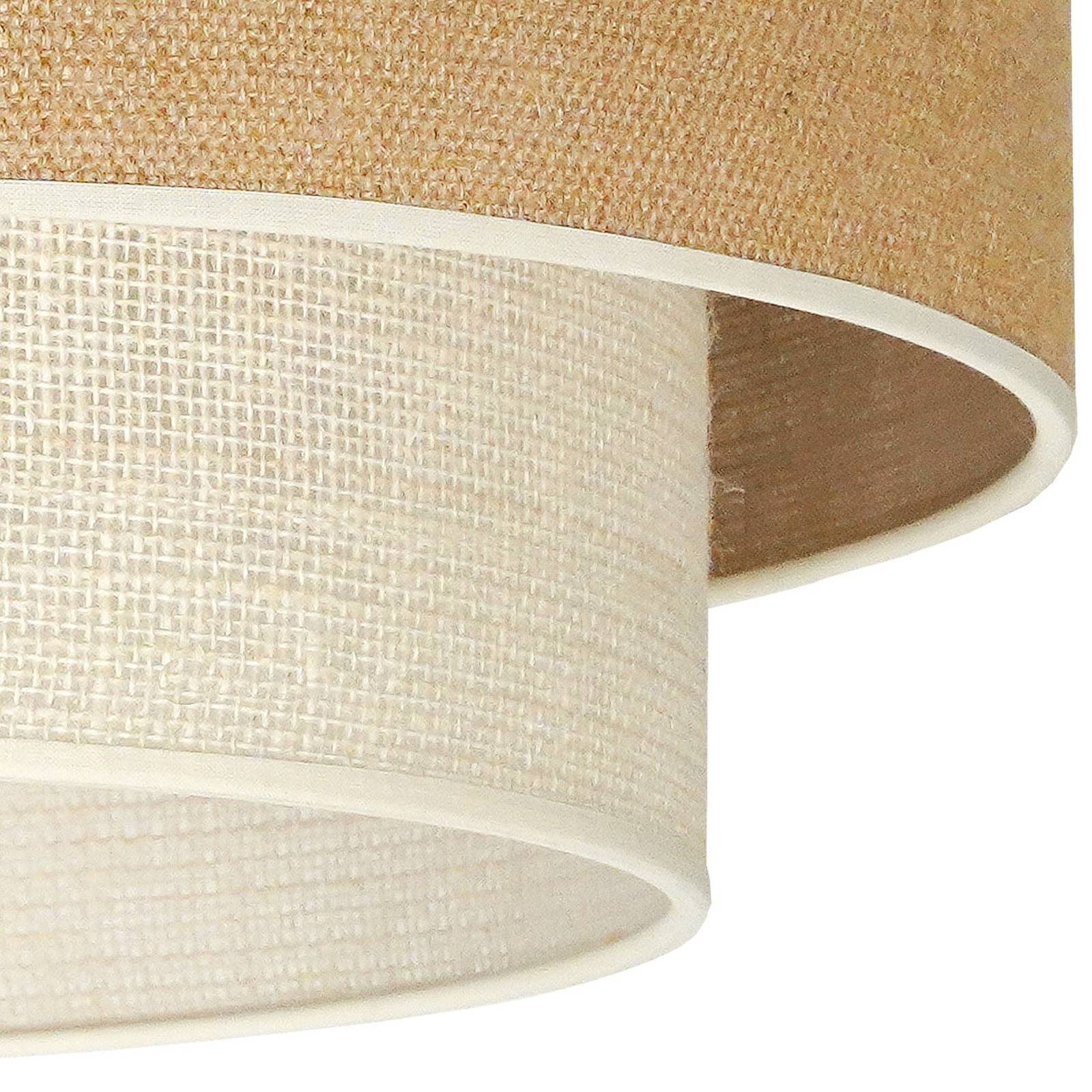 Lampa sufitowa Euluna Boho Jute, naturalny brąz/biały, Ø 45 cm