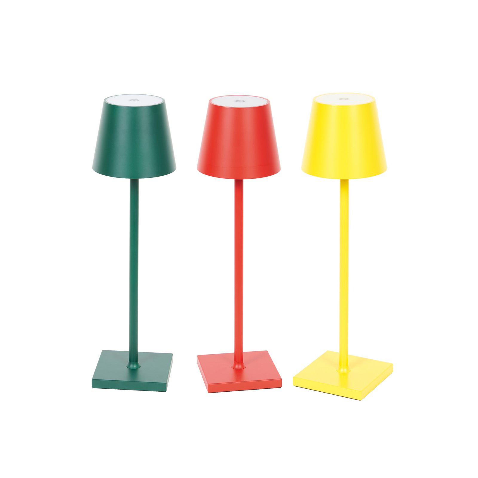 Lindby Janea bordslampa grön/röd/gul 3-pack