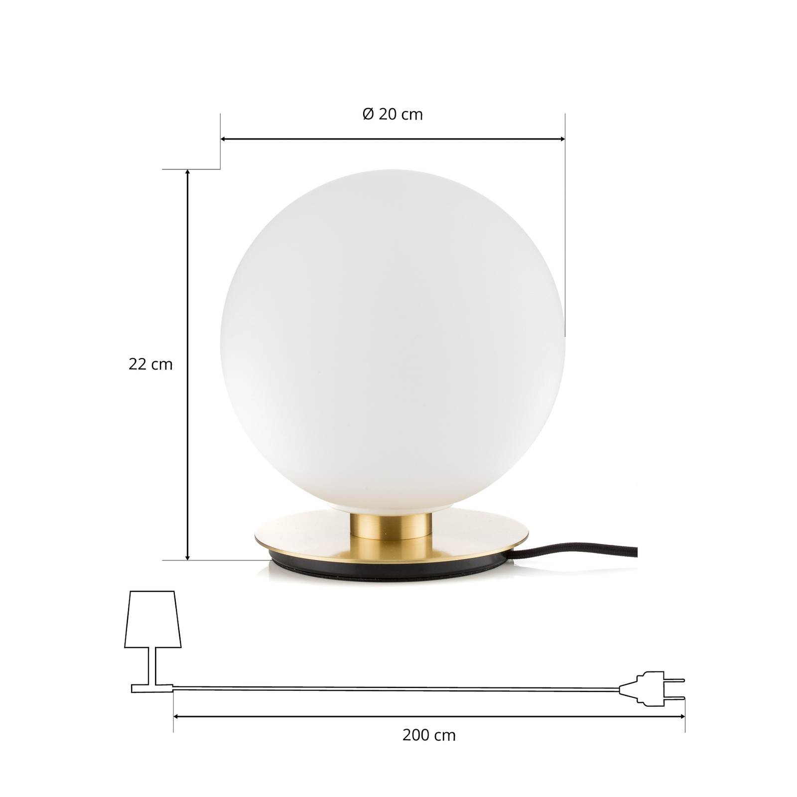 TR Bulb Vägg-/Bordslampa Brushed Brass/Matt Opal - Audo Copenhagen