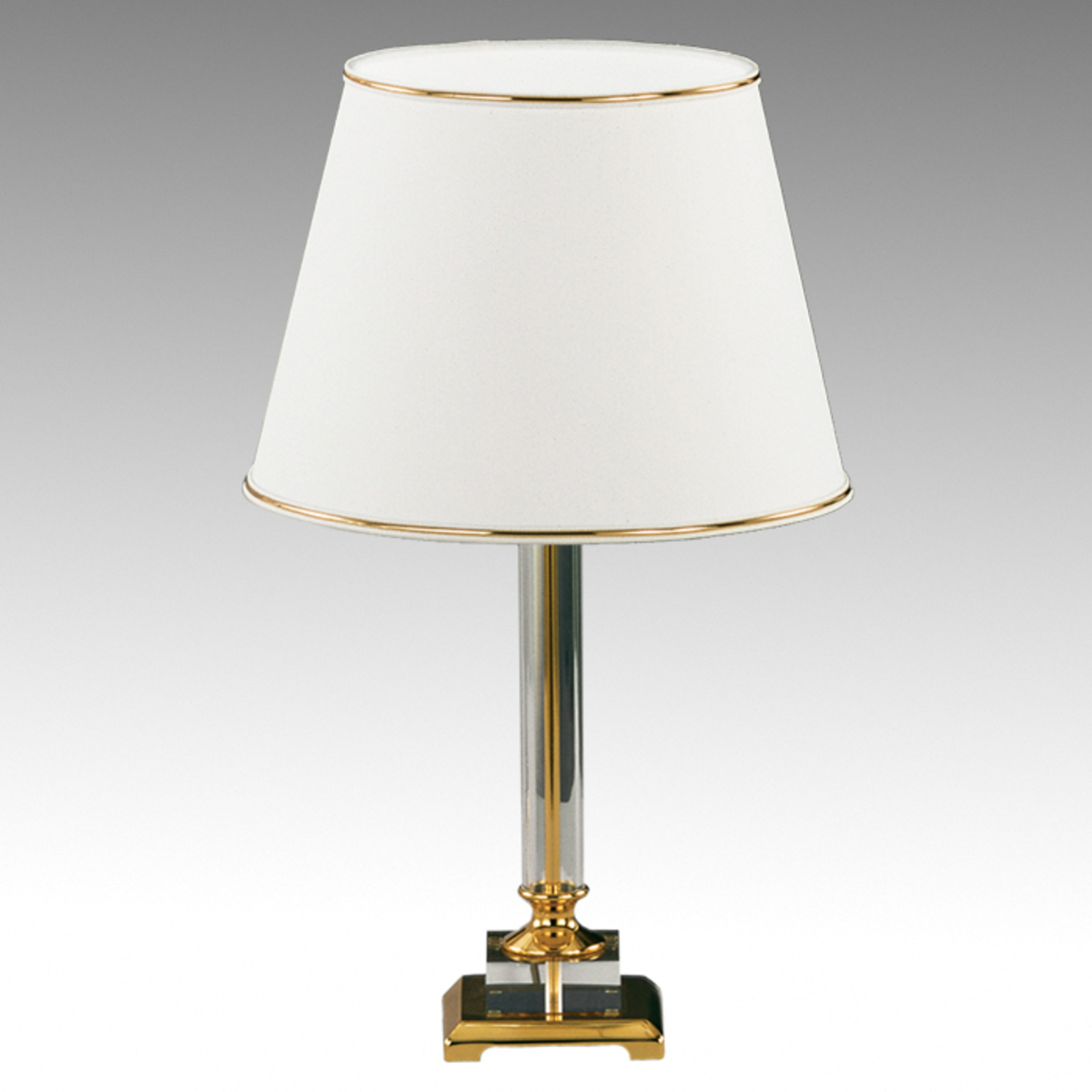 Knapstein Elegant table lamp Queen from, for Living / Dining Room, metal, plexiglass, silkolite fabric lampshade, E27, 75 W, energy efficiency: A++, W: 37 cm, H: 63.5 cm