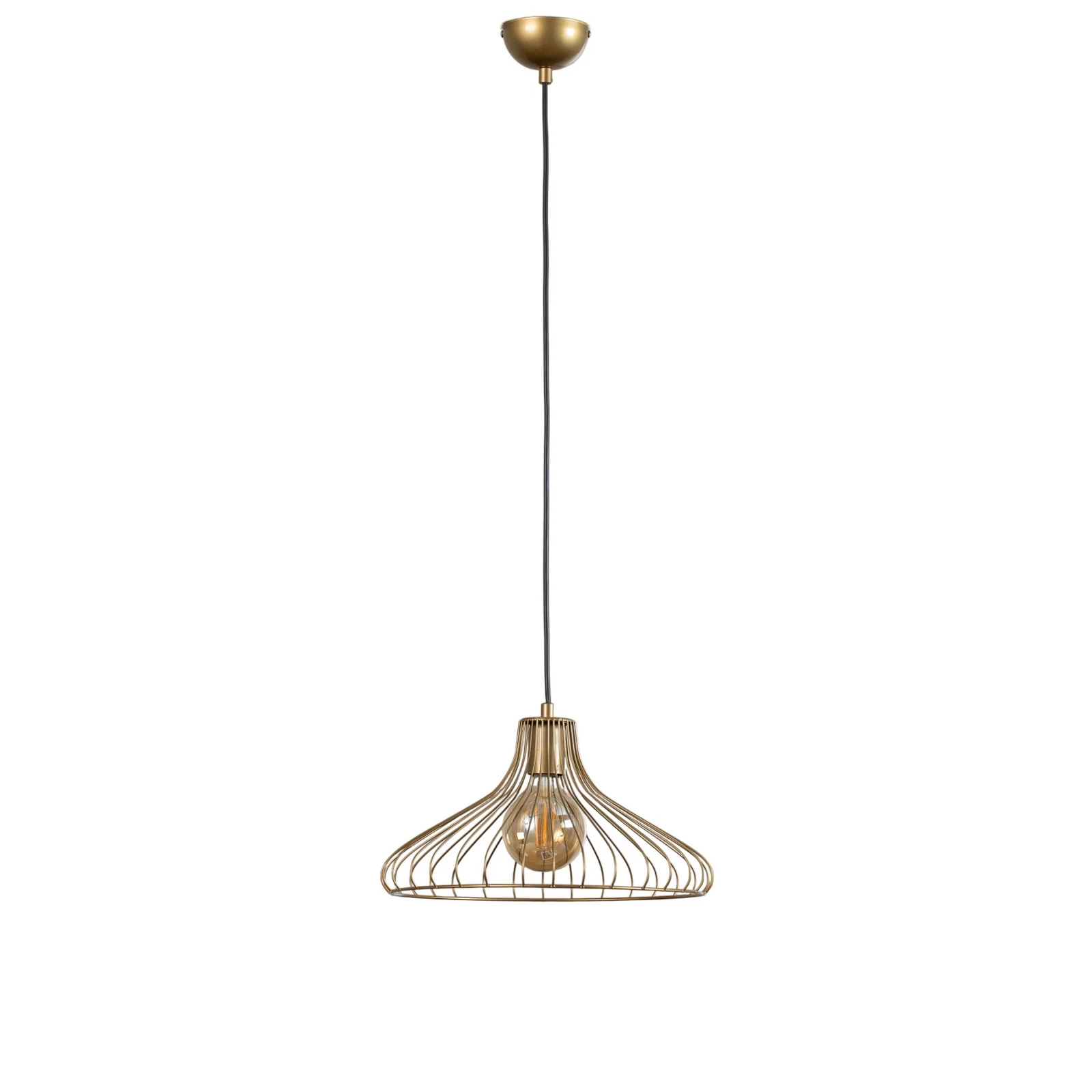 Lámpara colgante Depay, dorada, 1 luz, metal, Ø 36 cm, E27