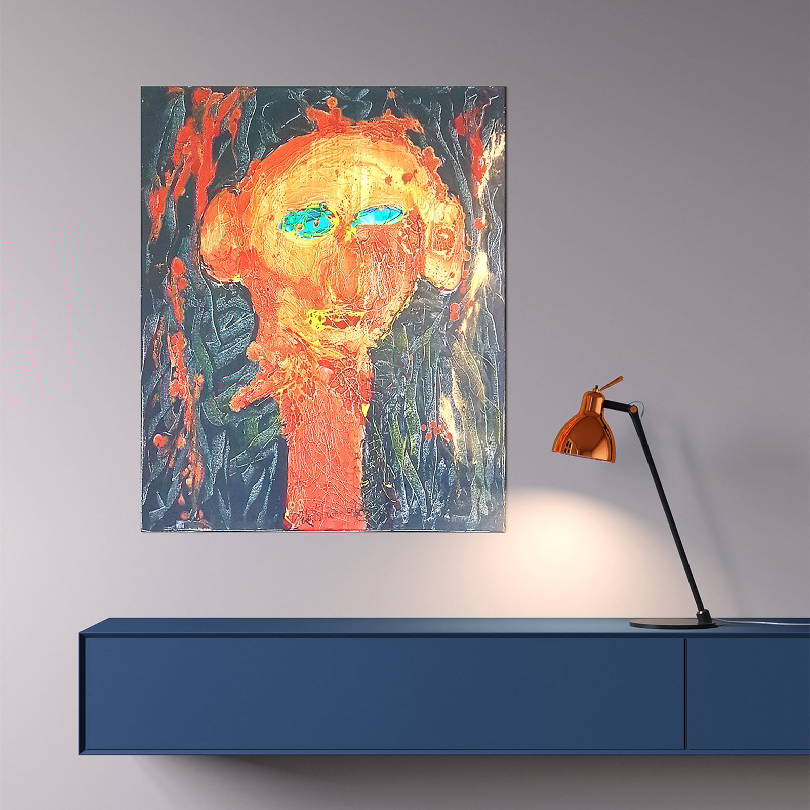 Stolna lampa Luxy T0 Glam, crna/bakrena, 52 cm - Rotaliana