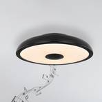 LED plafondlamp Raffy luidspreker RGBW zwart