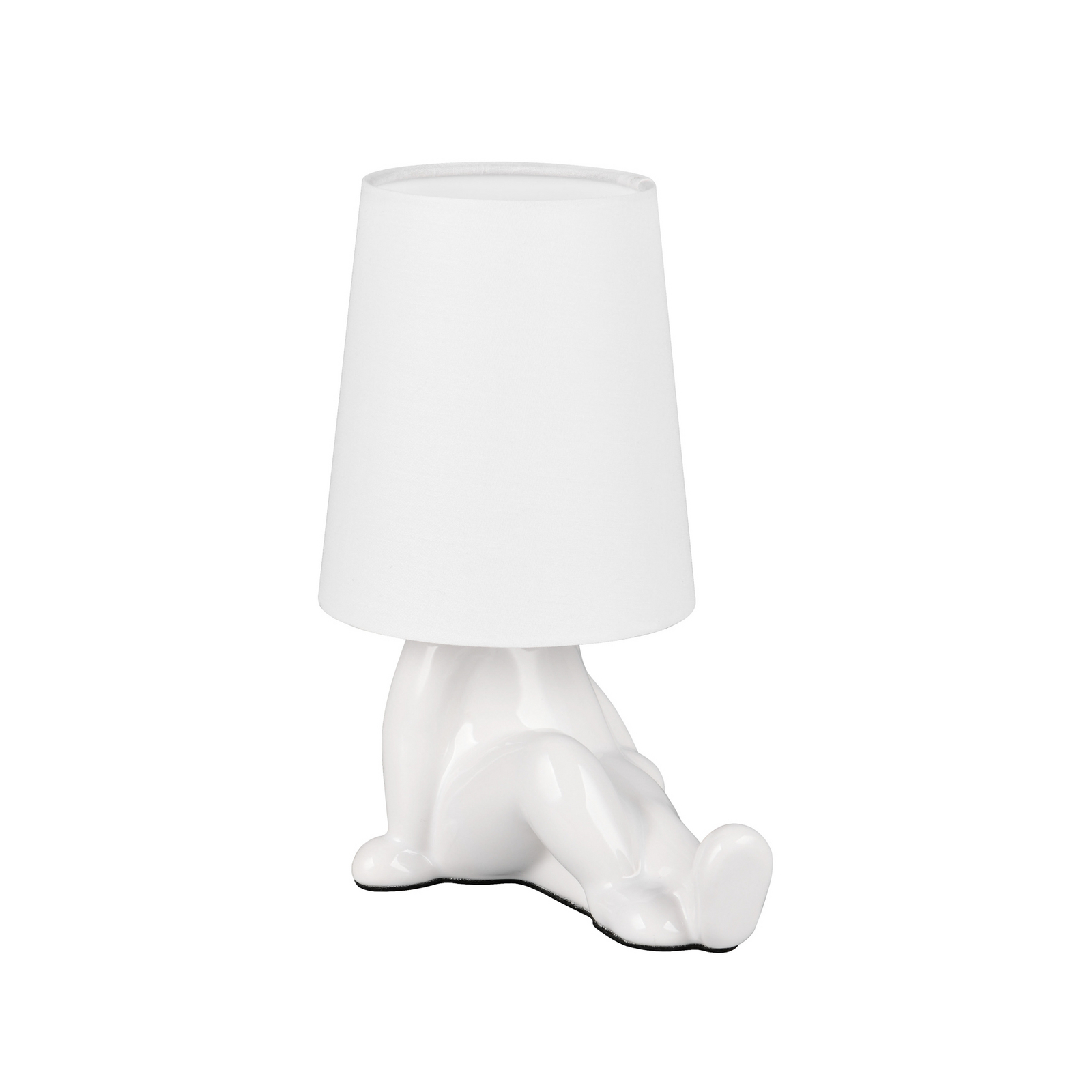 Lampa de masă Huma, albă, înălțime 25 cm, textil/ceramică, E14