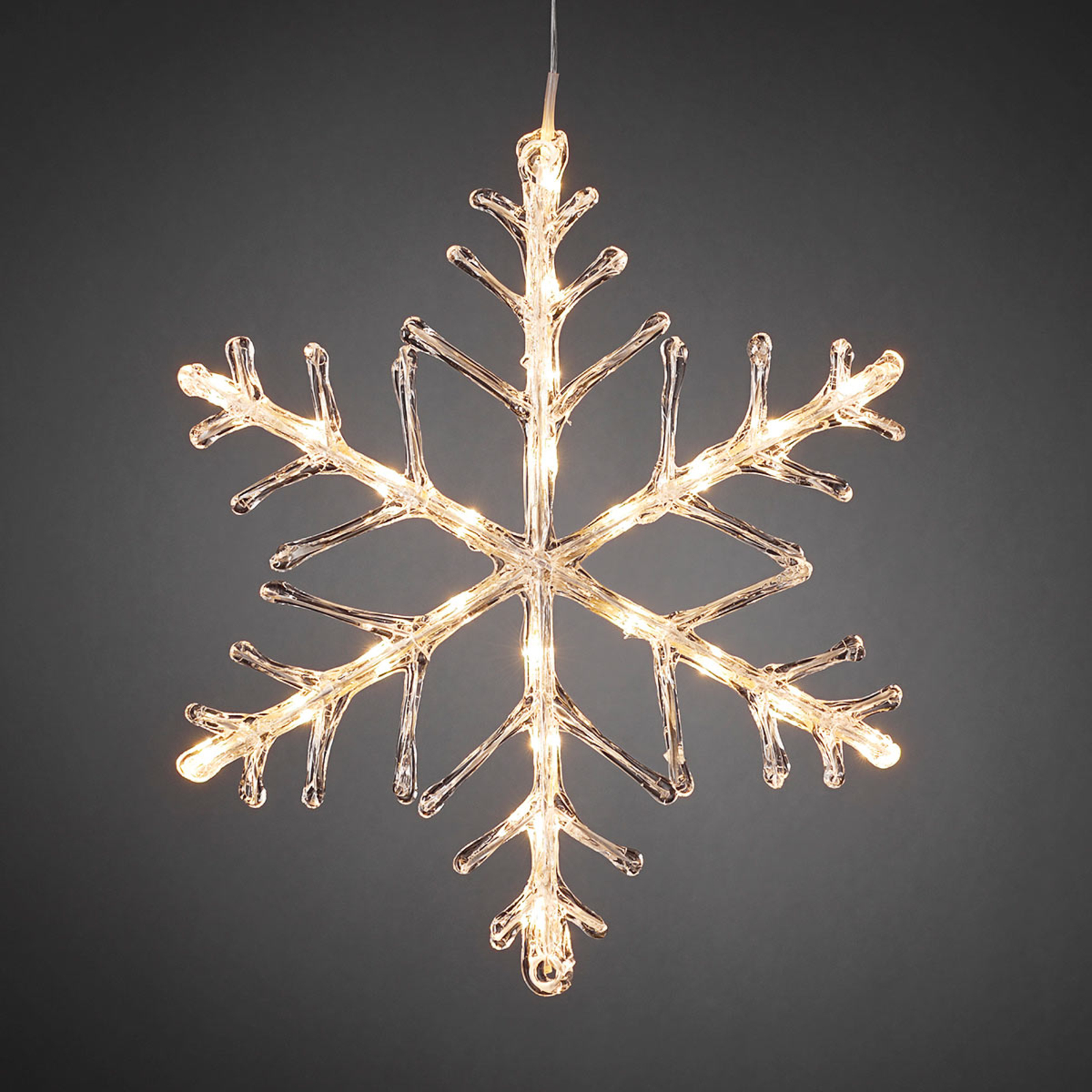 Leuchtende LED Schneeflocke, warmweiß 40cm