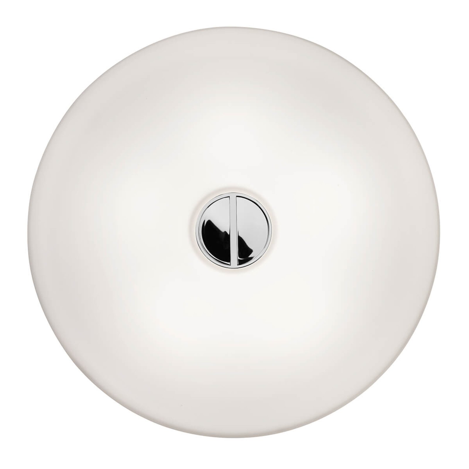 Flos White ceiling light BUTTON HL, IP40, for Bathroom, glass, G9, 40 W, energy efficiency: A++, H: 10 cm