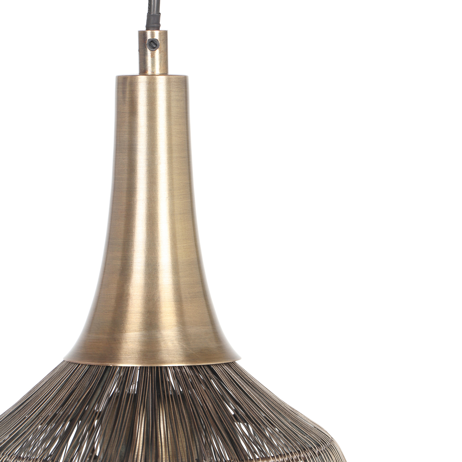 Soraya pendant light, Ø 26 cm, metal, antique brass, spherical shape